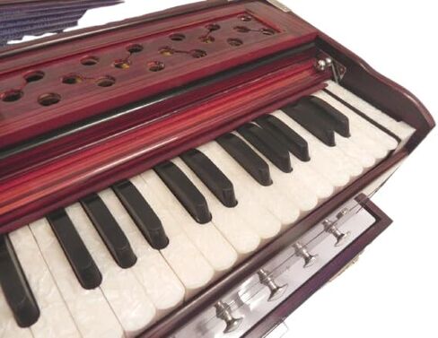 Portable Folding Harmonium, 9 Stops, Rosewood Color, 3 1/2 Octave, Coupler, Bag, Tuned To A440 in Kuwait