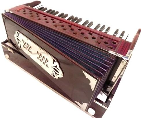 Portable Folding Harmonium, 9 Stops, Rosewood Color, 3 1/2 Octave, Coupler, Bag, Tuned To A440 in Kuwait