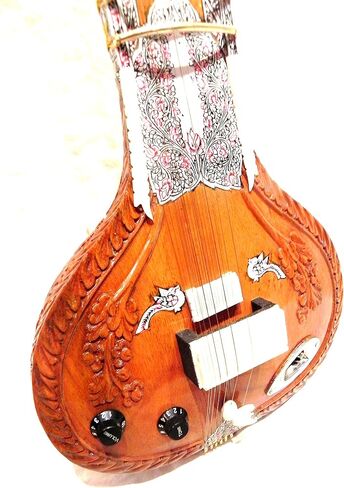 صناعة يدوية هندية ~ سيتار كهربائي شري رافي شانكار مصمم على طراز TUN WOOD Free STRING & MIZRAB in Kuwait
