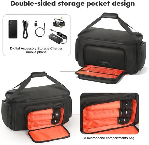غطاء حماية لمكبر الصوت لـ Partybox On-The-Go/2/On-The-Go، حقيبة غبار متعددة الوظائف مع جيب جانبي وحزام كتف وحقيبة سفر صوتية in Kuwait
