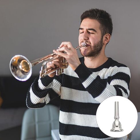 Silver Plated Euphonium Mouthpiece Made of Copper Replacement Part Sturdy and Not Easy to Deform for Beginners and Professional Players Suitable for Concerts and Birthday Parties in Kuwait