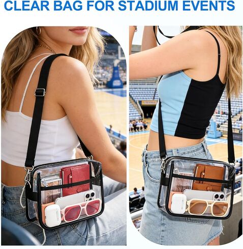 تمت الموافقة على استاد Busiuw Clear Bag لمناسبات الاستاد وحقائب اليد والمحفظة الصغيرة لمحبي الرياضة النسائية in Kuwait