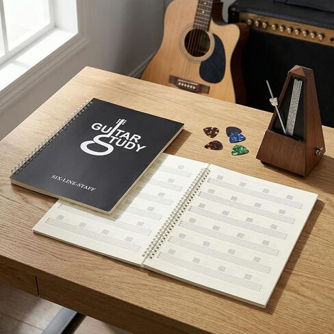 ERINGOGO 2Pcs Guitar Tab Journal Notebook: Blank Tablature & Chord Book - 6 String Guitar Manuscript Notebook for Music Notation, 50 Sheets Each, Make Your Own Music in Kuwait