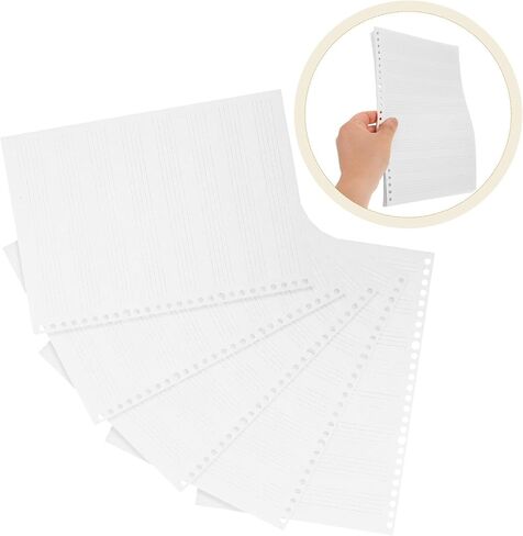 MAGICLULU 2 قطعة من ورق المخطوطات الموسيقية الفضفاضة، 10 × 7 بوصات أوراق دفتر الملاحظات الفارغة تباعد واسع، ورقة إعادة تعبئة ورقة الموسيقى المطبوعة بدقة للطلاب والموسيقيين in Kuwait