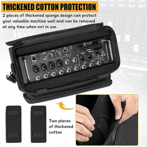 حقيبة حمل مبطنة للخلاط تناسب خلاطات سلسلة Behringer X-AIR (XR12،XR16،XR18)، طول 14.6 بوصة × عرض 7.5 بوصة × ارتفاع 6.7 بوصة، أسود in Kuwait