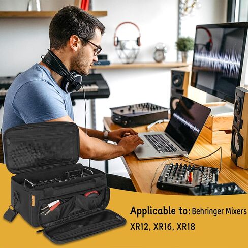 حقيبة حمل مبطنة للخلاط تناسب خلاطات سلسلة Behringer X-AIR (XR12،XR16،XR18)، طول 14.6 بوصة × عرض 7.5 بوصة × ارتفاع 6.7 بوصة، أسود in Kuwait