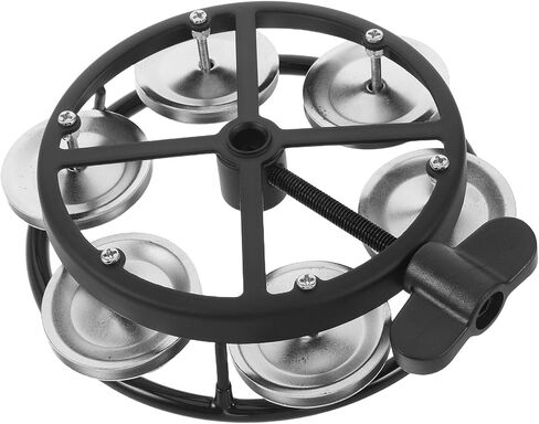 ibasenice Mountable Cymbal Hi-Hat Tambourine with Single Row Jingles - Drum Set Tambourine with Wing Nut Mount for Hihats Christmas Party in Kuwait