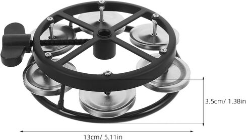 ibasenice Mountable Cymbal Hi-Hat Tambourine with Single Row Jingles - Drum Set Tambourine with Wing Nut Mount for Hihats Christmas Party in Kuwait
