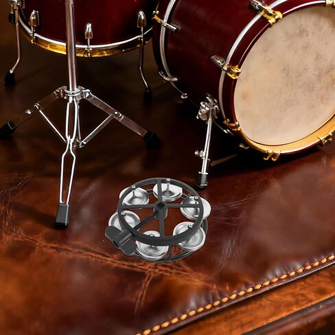 ibasenice Mountable Cymbal Hi-Hat Tambourine with Single Row Jingles - Drum Set Tambourine with Wing Nut Mount for Hihats Christmas Party in Kuwait