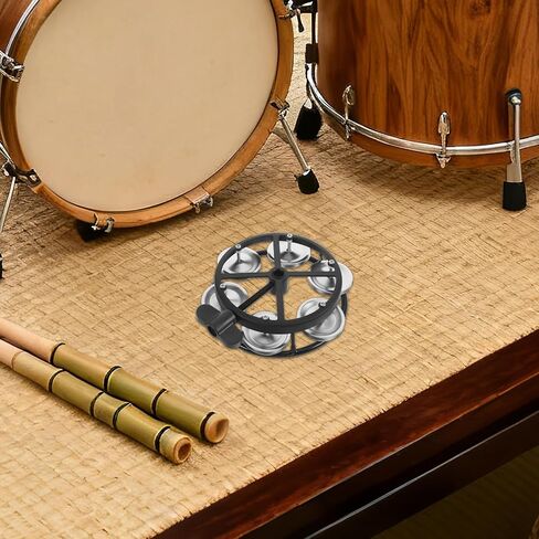 ibasenice Mountable Cymbal Hi-Hat Tambourine with Single Row Jingles - Drum Set Tambourine with Wing Nut Mount for Hihats Christmas Party in Kuwait