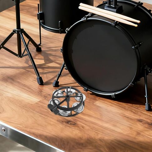 ibasenice Mountable Cymbal Hi-Hat Tambourine with Single Row Jingles - Drum Set Tambourine with Wing Nut Mount for Hihats Christmas Party in Kuwait