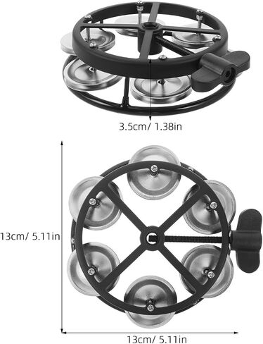 ibasenice Mountable Cymbal Hi-Hat Tambourine with Single Row Jingles - Drum Set Tambourine with Wing Nut Mount for Hihats Christmas Party in Kuwait
