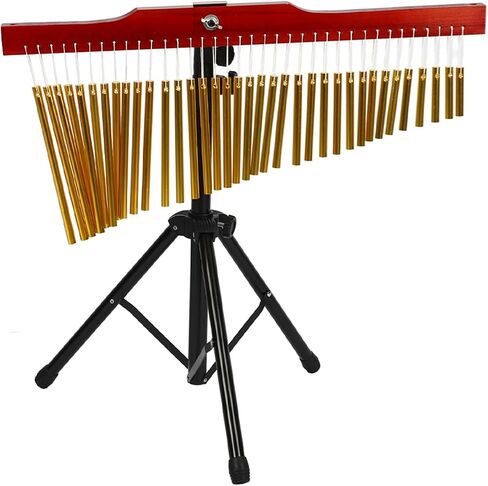 Qinlorgo 36 Note Bar Chime، 36 أجراس ألومنيوم صلب مع قاعدة خشبية، ارتفاع قابل للتعديل 68.5 × 162 سم، مع مطرقة، لتزيين مكتب الفصول الدراسية هدية تعليمية للأطفال، 68.5 × 162 سم in Kuwait