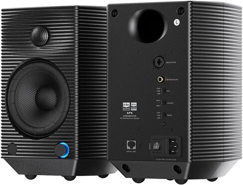 مكبرات صوت FiiO SP5 Active Studio Monitor، مكبرات صوت على رف الكتب من الألومنيوم ثنائية الاتجاه مقاس 5.25 بوصة مع مدخل متوازن XLR، طاقة 120 وات، بلوتوث LDAC، التحكم في التطبيقات للمنزل والاستوديو (أسود) in Kuwait