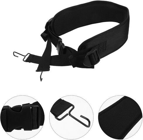 VICASKY Adjustable Djembe Drum Strap with Sturdy Nylon Mesh Cloth and Metal Hooks, Breathable Black Waist Belt for Snare Drum and Djembe, Suitable for 7-14 Years Old Musicians in Kuwait