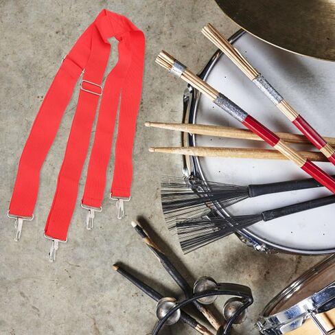 SEWACC Adjustable Marching Snare Drum Strap with Thickened Wide Polypropylene Fiber and Metal Hooks Sturdy Non-slip Drum Sling Strap Who Stand Move and Dance in Kuwait