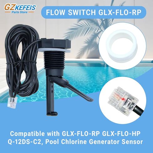 Flow Switch for Hayward,Replacement for GLX-FLO-RP,Flow Switch for Hayward Goldline Aquarite Salt System,Pool Flows Sensor for Salt Cell and Chlorine Generators,15 Foot Cable in Kuwait