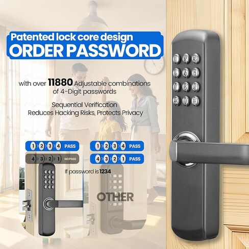 قفل باب ميكانيكي MUTEX MX230G - كل من لوحة المفاتيح بدون مفتاح أو إدخال المفتاح الميكانيكي، مقاوم للماء والحرارة/الحريق، ميكانيكي 100%، جيد للاستخدام الداخلي والخارجي (إصدار جديد 2026) in Kuwait