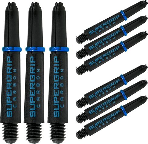 Harrows Darts 3 x Sets of Supergrip Carbon Dart Stems - 9 Dart Shafts in Total - Medium, Midi & Short (Aqua, Short) in Kuwait