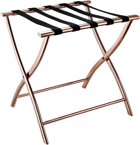 Rack,Folding Suitcase Stand Stainless Steel Luggage Racks for Hotel Guest Rooms Bedroom(Rose Gold) in Kuwait