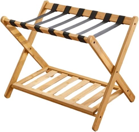 Rack,Bamboo Folding Luggage Suitcase Stand Hotel Suitcase Tray Rack for Bedroom Guest Room Bedroom Hotel in Kuwait