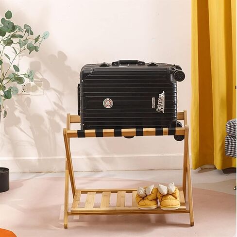 Rack,Bamboo Folding Luggage Suitcase Stand Hotel Suitcase Tray Rack for Bedroom Guest Room Bedroom Hotel in Kuwait