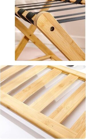 Rack,Bamboo Folding Luggage Suitcase Stand Hotel Suitcase Tray Rack for Bedroom Guest Room Bedroom Hotel in Kuwait