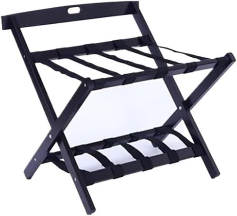 Rack,1 Pack Suitcase Stand Foldable Wooden Luggage Rack with Nylon Straps for Guest Room Hotel Bedroom Hotel in Kuwait