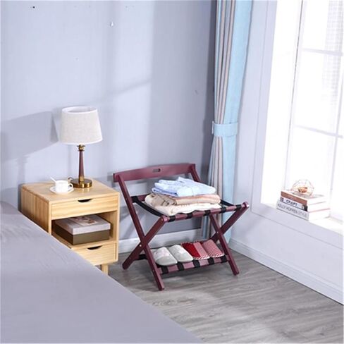 Rack,1 Pack Suitcase Stand Foldable Wooden Luggage Rack with Nylon Straps for Guest Room Hotel Bedroom Hotel in Kuwait