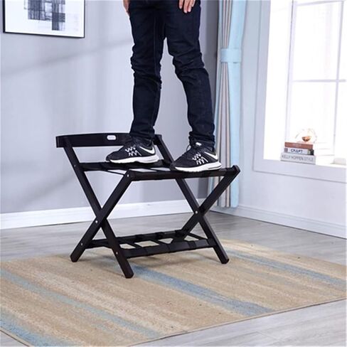 Rack,1 Pack Suitcase Stand Foldable Wooden Luggage Rack with Nylon Straps for Guest Room Hotel Bedroom Hotel in Kuwait