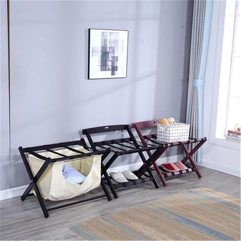 Rack,1 Pack Suitcase Stand Foldable Wooden Luggage Rack with Nylon Straps for Guest Room Hotel Bedroom Hotel in Kuwait