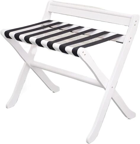 Rack,Hotel Luggage Rack Foldable Wood Compact Folding Suitcase Stand Bedroom Hotel(White) in Kuwait