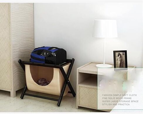 Rack,1 Pack Foldable Suitcase Stand with Nylon Straps Solid Wooden Hotel Luggage Rack for Guest Room Bedroom Hotel in Kuwait