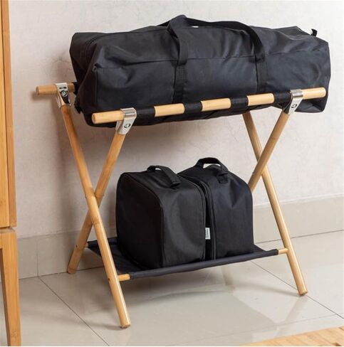 Rack,Foldable Luggage Bamboo Floor-Standing Luggage Rack for Hotel Guest Room Bedroom Hotel in Kuwait