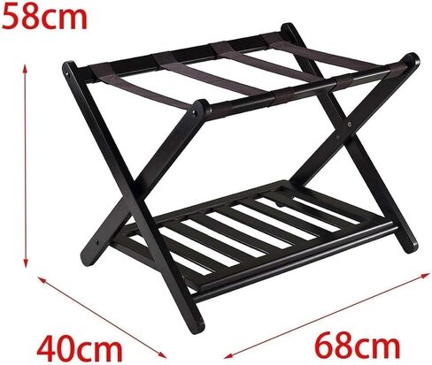 Rack,Foldable Bamboo Suitcase Stand with Storage Shelf Luggage Stand for Hotel Bedroom Guest Room Bedroom Hotel in Kuwait