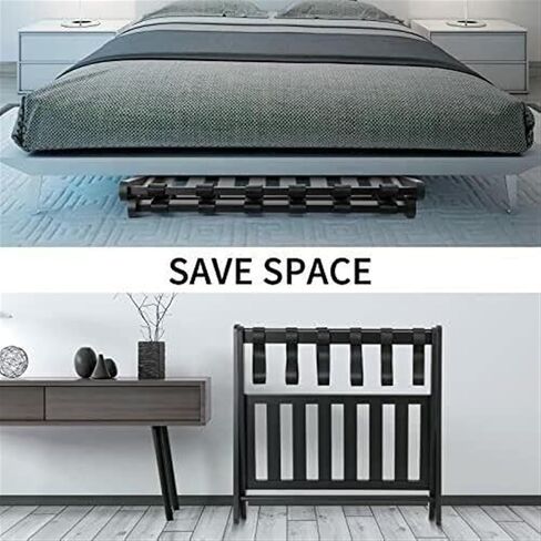 Rack,Foldable Bamboo Suitcase Stand with Storage Shelf Luggage Stand for Hotel Bedroom Guest Room Bedroom Hotel in Kuwait