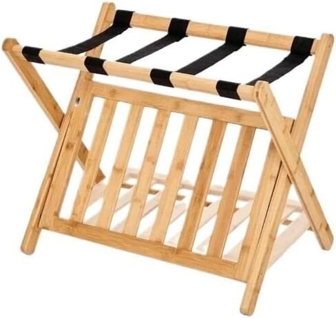 Rack,1 Pack Double Level Luggage Holder with Shoe Shelf Foldable Luggage Rack for Guest Room Bedroom Hotel in Kuwait