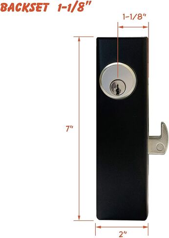 KIASET Hook Bolt Mortise Lock, Weldable Steel Hook Lock for Sliding Gate, Double Cylinder, 1-1/8" Backset in Kuwait
