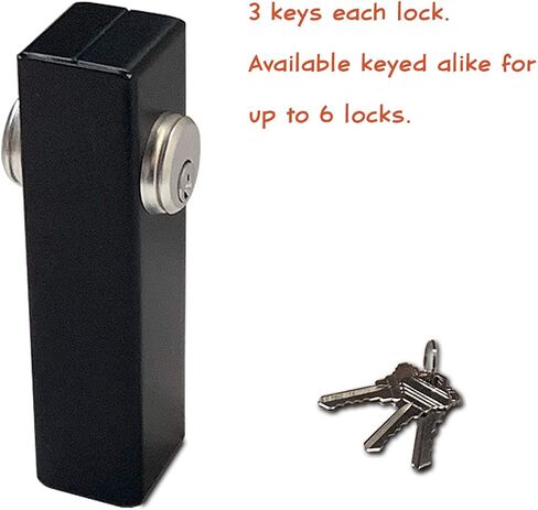 KIASET Hook Bolt Mortise Lock, Weldable Steel Hook Lock for Sliding Gate, Double Cylinder, 1-1/8" Backset in Kuwait