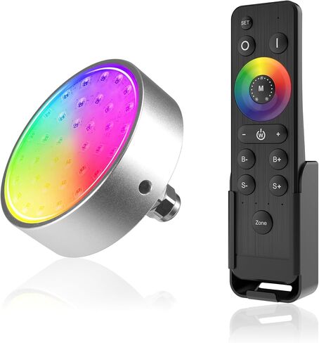 HUSUKU GT8-1 6000LM RGB Underwater Drain Plug Light For Boat, 1/2" NPT Marine Color Lights Kit 36LED 12V 60W IP68 Brilliant Lighting In Minutes Wireless Grouping & Control Auto Sync(1 Light, 1 Remote) in Kuwait