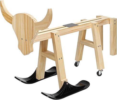 Wooden Calf Roping Dummy - Sliding Practice Steer for Junior & Beginner Ropers, Solid Wood Frame with Smooth Glide Motion in Kuwait