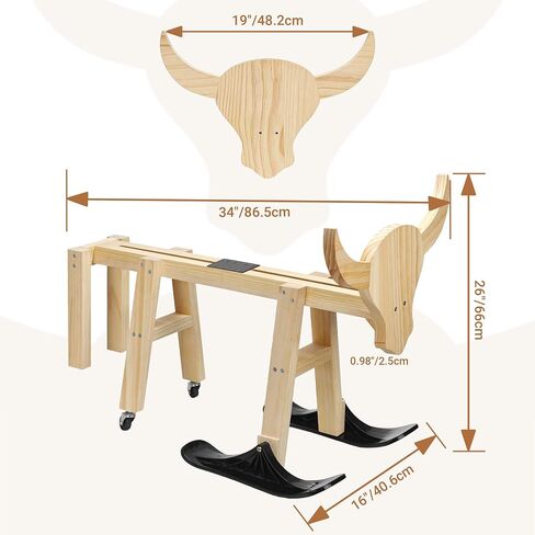 Wooden Calf Roping Dummy - Sliding Practice Steer for Junior & Beginner Ropers, Solid Wood Frame with Smooth Glide Motion in Kuwait