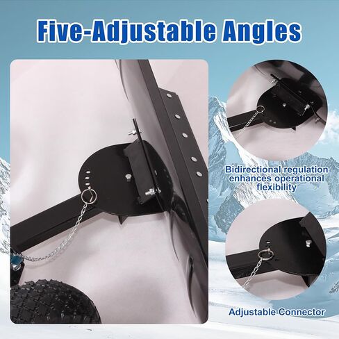 30 Inch Snow Pusher for Cars, Rolling Snow Shovel for Driveway | Wheeled Snow Pusher Heavy Duty | Wide Snow Scoop with Wheels | Metal Snow Sled for Tractor | Ergonomic Snow Remover for Deck in Kuwait