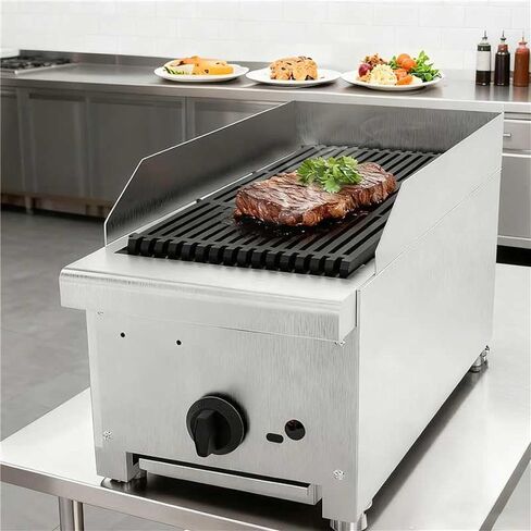 التجارية الحمم الصخور Charbroiler كونترتوب الفولاذ المقاوم للصدأ الشواية الموقد واحد 28000 وحدة حرارية بريطانية NG LP متوافق الحديد الزهر شبكات مطعم شواء اللاحم صينية الشحوم التحكم في الحرارة قابل للتعديل in Kuwait