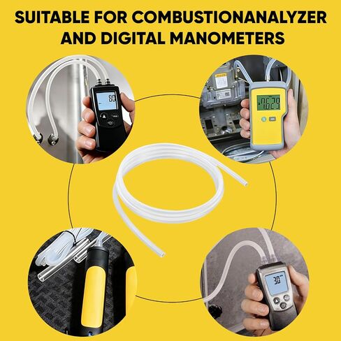 2 pcs A774 High Temp Pure Silicone Tubing, 3/16" ID Manometer Hose for Combustion Analyzers & Digital Manometers - 6FT Length, 3/16" ID x 5/16" OD in Kuwait