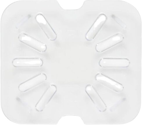 TrueCraftware- 1/6 Size Polycarbonate Food Pan Drain Shelf Clear Color- Food Storage Box Drain Shelf for Restaurant Hotel Pans Food Prep Fruits Vegetables Beans Corns Restaurant Kitchen Cafeteria in Kuwait