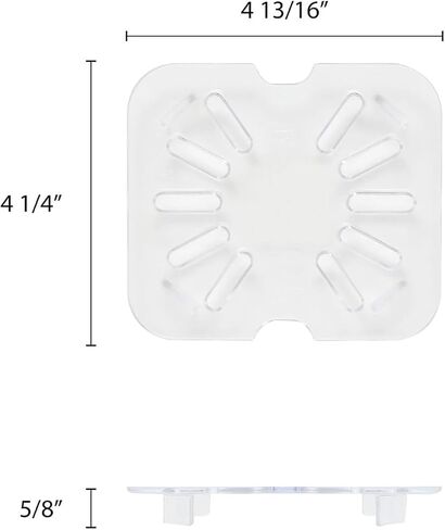 TrueCraftware- 1/6 Size Polycarbonate Food Pan Drain Shelf Clear Color- Food Storage Box Drain Shelf for Restaurant Hotel Pans Food Prep Fruits Vegetables Beans Corns Restaurant Kitchen Cafeteria in Kuwait