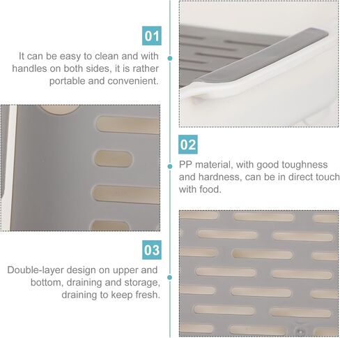 Holibanna 1 PC Drain Tray Sink Drain Rack Silverware Tray 2 Tier Tray Fruits Vegetables Drain Tray Bowl Drying Tray Dish Drying Tray Drain Rack Plastic Dish Drainer Dishes Drain Board Fruit in Kuwait