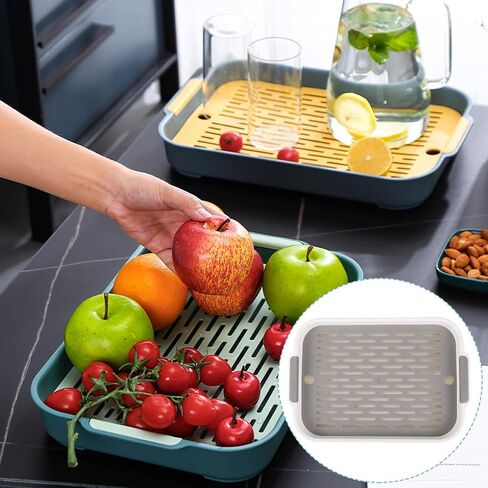 Holibanna 1 PC Drain Tray Sink Drain Rack Silverware Tray 2 Tier Tray Fruits Vegetables Drain Tray Bowl Drying Tray Dish Drying Tray Drain Rack Plastic Dish Drainer Dishes Drain Board Fruit in Kuwait