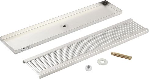 Kratos Commercial Stainless Steel 30"W x 5"D Beer Drip Tray with Drain, Polished Surface Mount for Bars, Kitchens, Restaurants, Clubs (#32L-284) in Kuwait